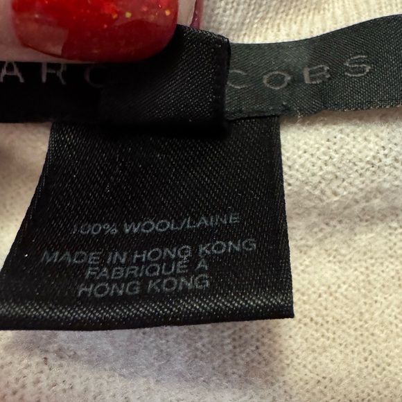 Marc Jacobs Cream Wool Short Sleeve Cropped Cardigan Jewel Detailing Size Medium - Picture 8 of 9